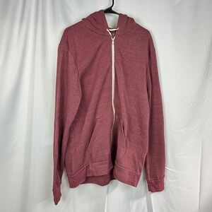 NWT Alternative Apparel Zip Hoodie Mens 2XL True Currant Minimalist Casual Basic